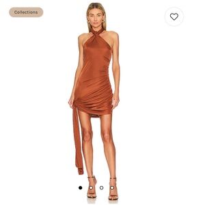 GAUGE81 Riga Mini Dress in Chestnut